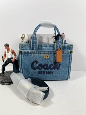 Coach Cargo Tote Bag 20 In Denim NWT